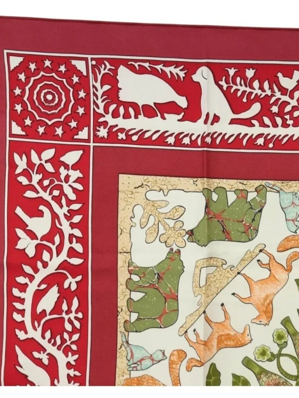 HERMES Carre 90 Scarf Silk Red Auth mr2616